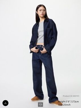Uniqlo Wide Straight Indigo Jeans Tall